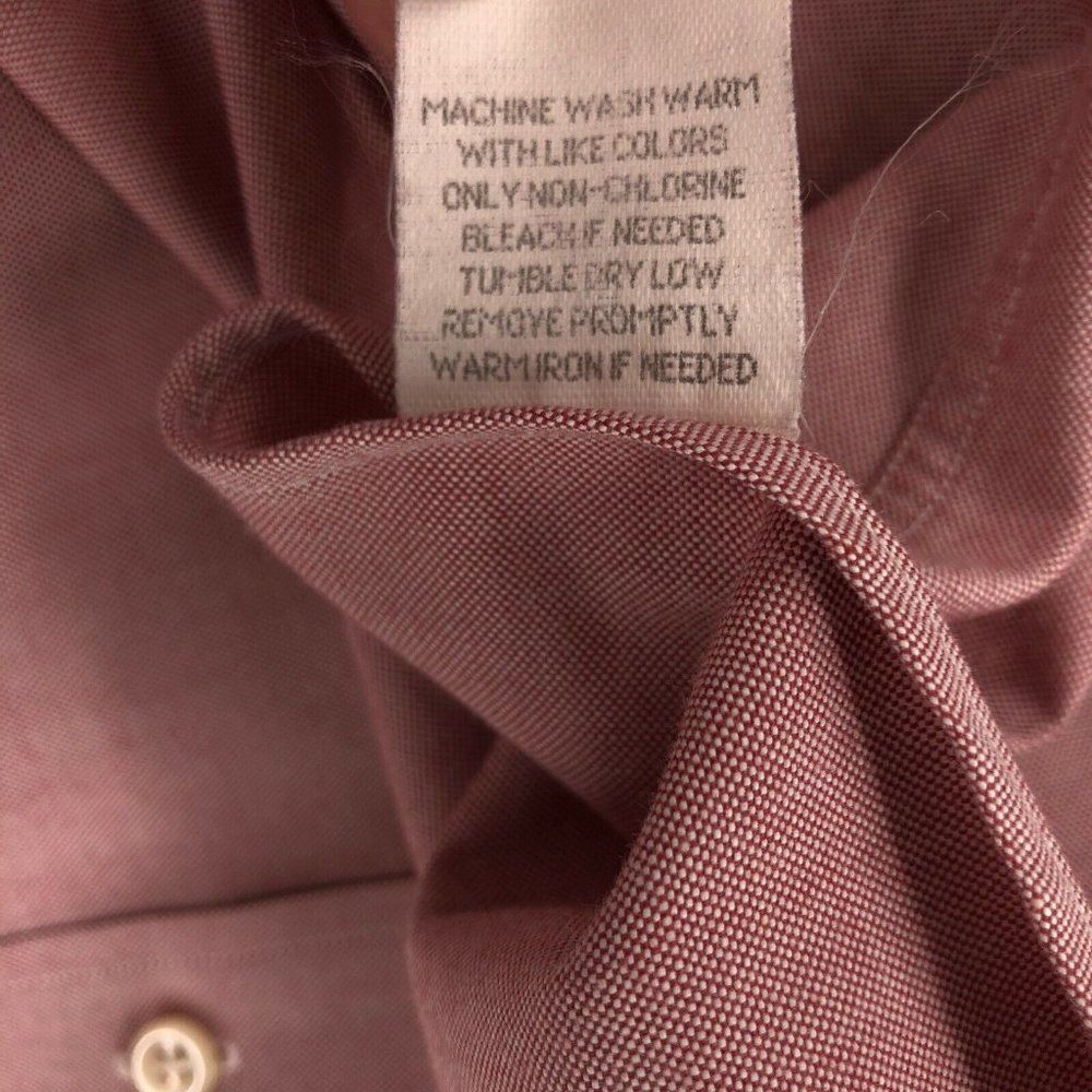 LL Bean Mens Shirt 16 1/2 - 32 Brick Button Down Collared Long Sleeve Pocket EUC - Picture 12 of 12